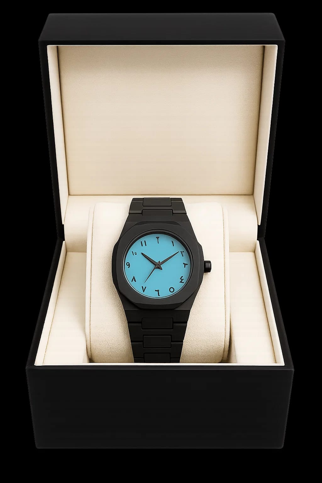 Arabic Aura Watch – Black & Blue Dial Edition
