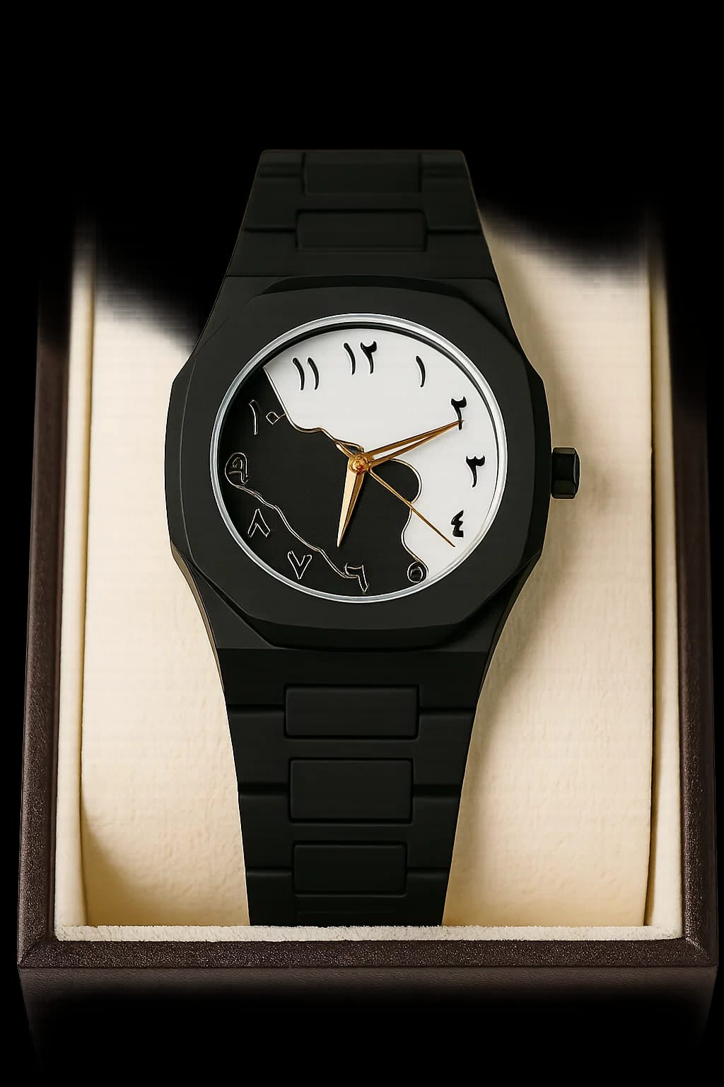 Arabic Aura Watch – White &amp; Black Dial Edition