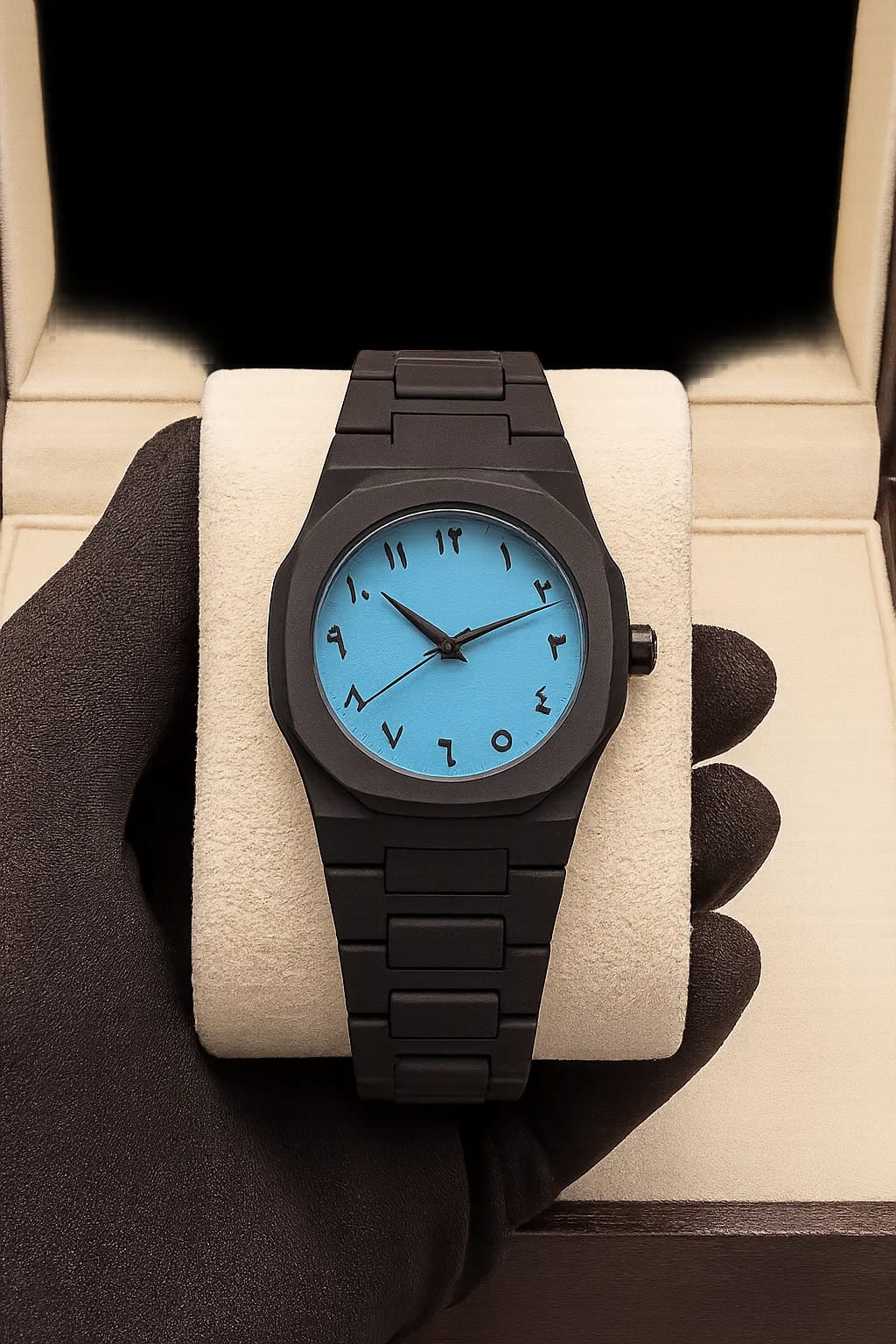 Arabic Aura Watch – Black &amp; Blue Dial Edition